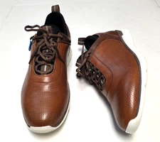 JOHNSTON & MURPHY Perforated Sheepskin LEATHER Lace Up Shoes Men 9 M Brown XC4