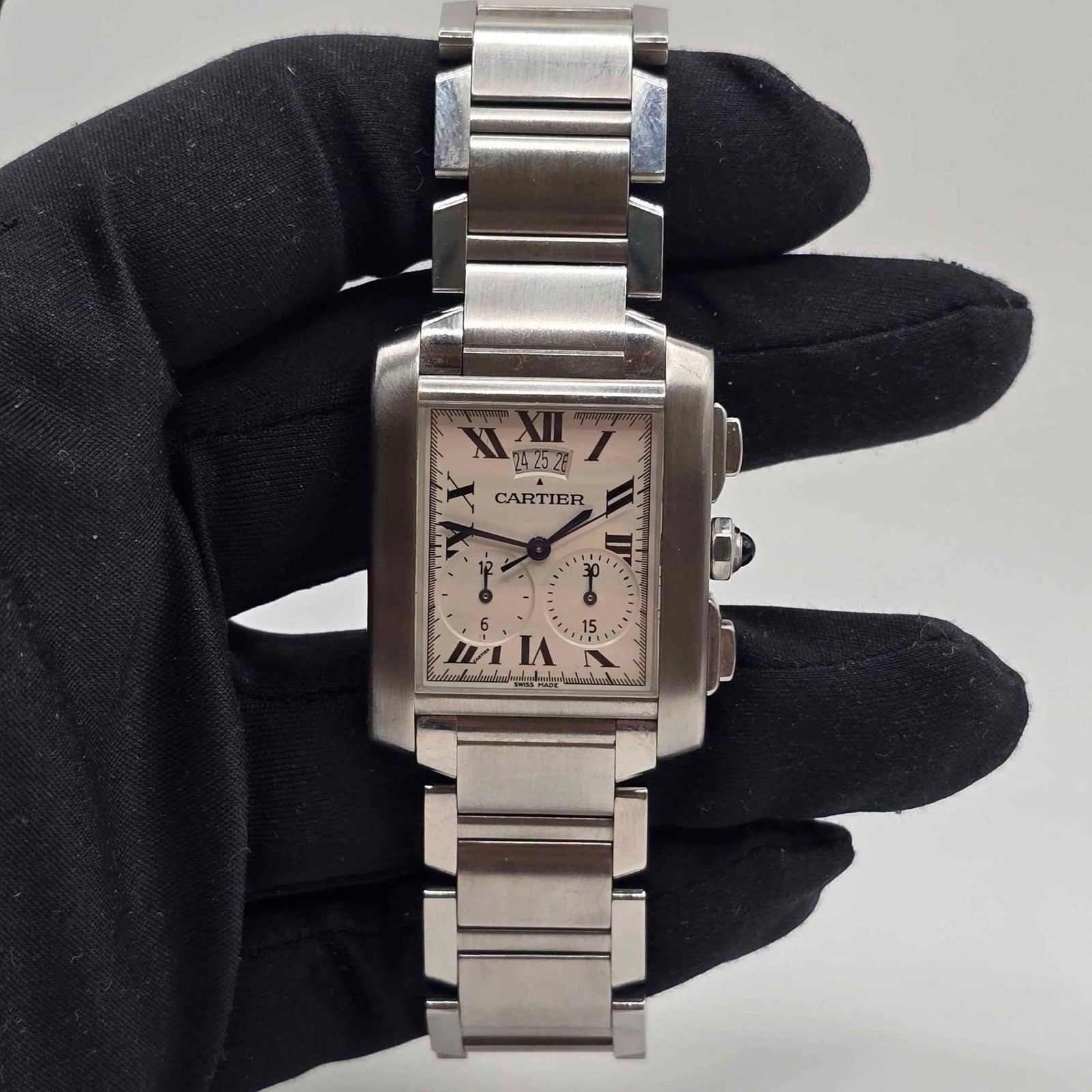 Cartier Tank W51024Q3 28mm White Dial Watch No Box Papers-image