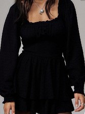 Urban Outfitters Black UK M New Kimchi Blue Rosie Playsuit Romper Dress  RRP £49