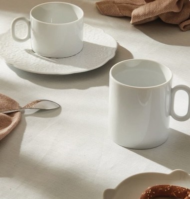 Alessi Dressed Mug (Set of 4) Ceramic White