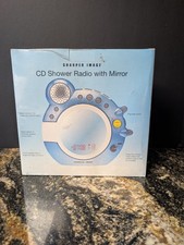 RARE 2006 Sharper Image CD Shower Radio With Mirror Clock GT909 NIB Sealed