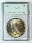 1924 P Peace Dollar PCGS MS-63 RATTLER