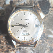 Waltham Incabloc Men's Manual Mechanical 17J Day/Date Silver Dial Watch