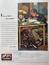 1944 Upjohn Pharmaceuticals Normal Serum Albumin Blood Research VTG Print Ad