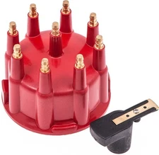 1960-76 Mopar V8; Pro Billet/Ready To Run Distributor Cap & Rotor Set; Red