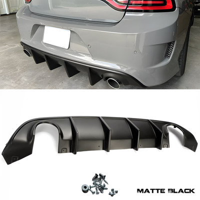 Rear Diffuser Bumper Lower Valance Lip Unpainted Blk For Dodge Charger SRT 15-24