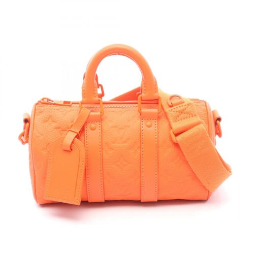 LOUIS VUITTON Keepall Bandouliere 25 Monogram Empreinte Orange Bag M20930 Men 99