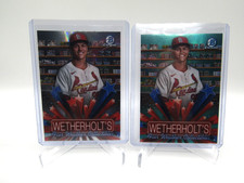 J.J. Wetherholt 2025 Bowman (2) Fair Weather Refractor RC Lot w/ Green SP #/125