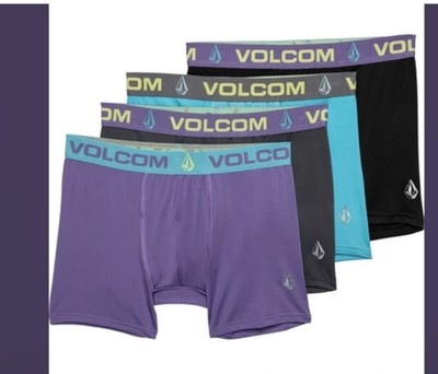 VOLCOM 4-pack STRETCH BOXER Briefs 4pk Mens UNDERWEAR Size M L purple blue Pink