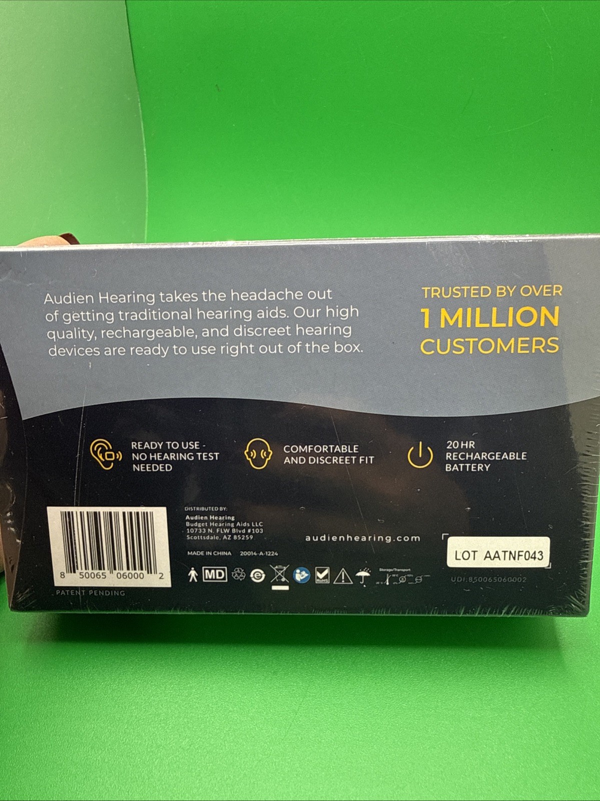 Audien Atom One OTC Hearing Aids  Wireless, Rechargeable, Beige SEALED