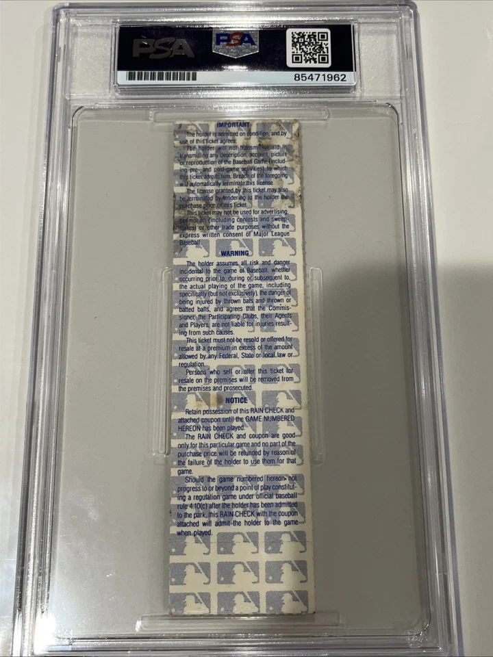 Boleto NLCS de los NewYork Mets 1986 con Gooden y Strawberry autografiado PSA auténtico Foto 2 de 2