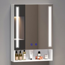 Bathroom Mirror Cabinet 500 x 700 mm With LED Lights, Wall Mounted Storage
