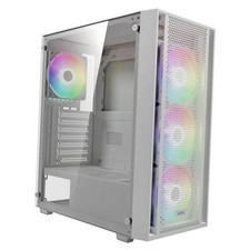 White ATX Mid Tower Gaming Computer PC Case with Side Tempered AURA GC2 E WH A