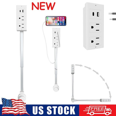 #ad Electrical Outlet Expander Power Socket Rotating Extender Sofas Nightstands Desk $29.13