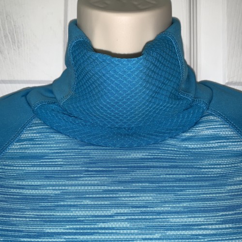 NWT $68 RBX Athletic Top Sz S LS Turtleneck Turquoise Wicking Striped Base Layer - Picture 3 of 9