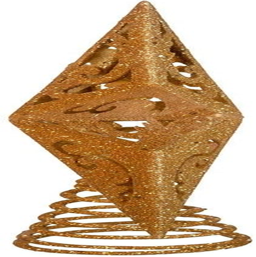 Kurt Adler 8-Inch Gold Glittered 5 Point Star Treetop Colour:Gold - Picture 3 of 12