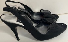 Vintage Stuart Weitzman For Mr. Seymour Black High Heel Shoes. Size 7 1/2. 1980  