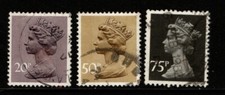 Great Britain GB 1971 1996 Queen Elizabeth II 20p, 50p, 75p SGX958, 992-93 Used