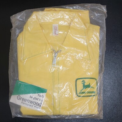 Vintage 1970s Louisville John Deere Yellow Permanent Press Jacket USA Sz M New