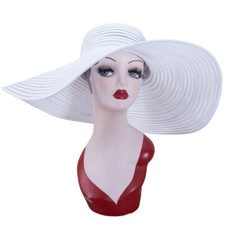 Huge 6.7" Women Church Kentucky Derby Wide Brim Summer Floppy Sun Beach Hat A349