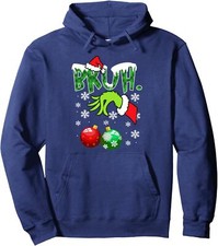 Bruh Funny Christmas Plaid Xmas Pajamas Design Unisex Hooded Sweatshirt