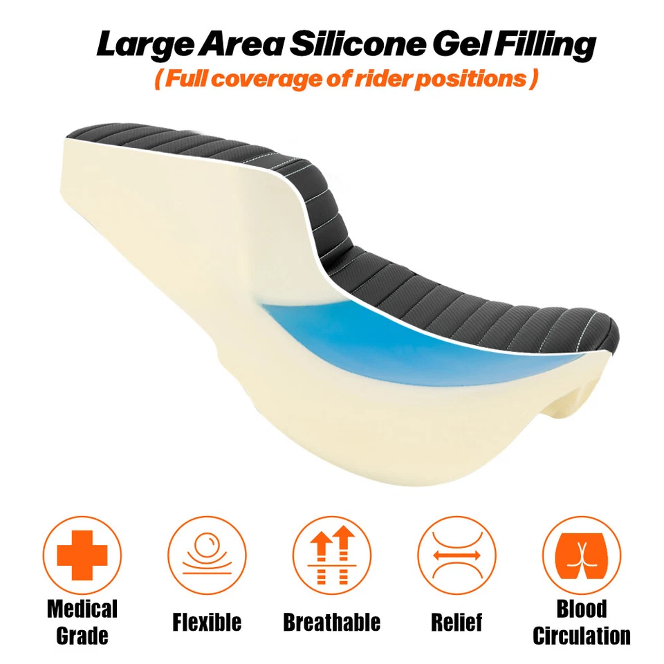 Motorcycle Complete 1 Set 1-Piece Seat Diamond For Harley Road King Street Glide Foto 3 de 4