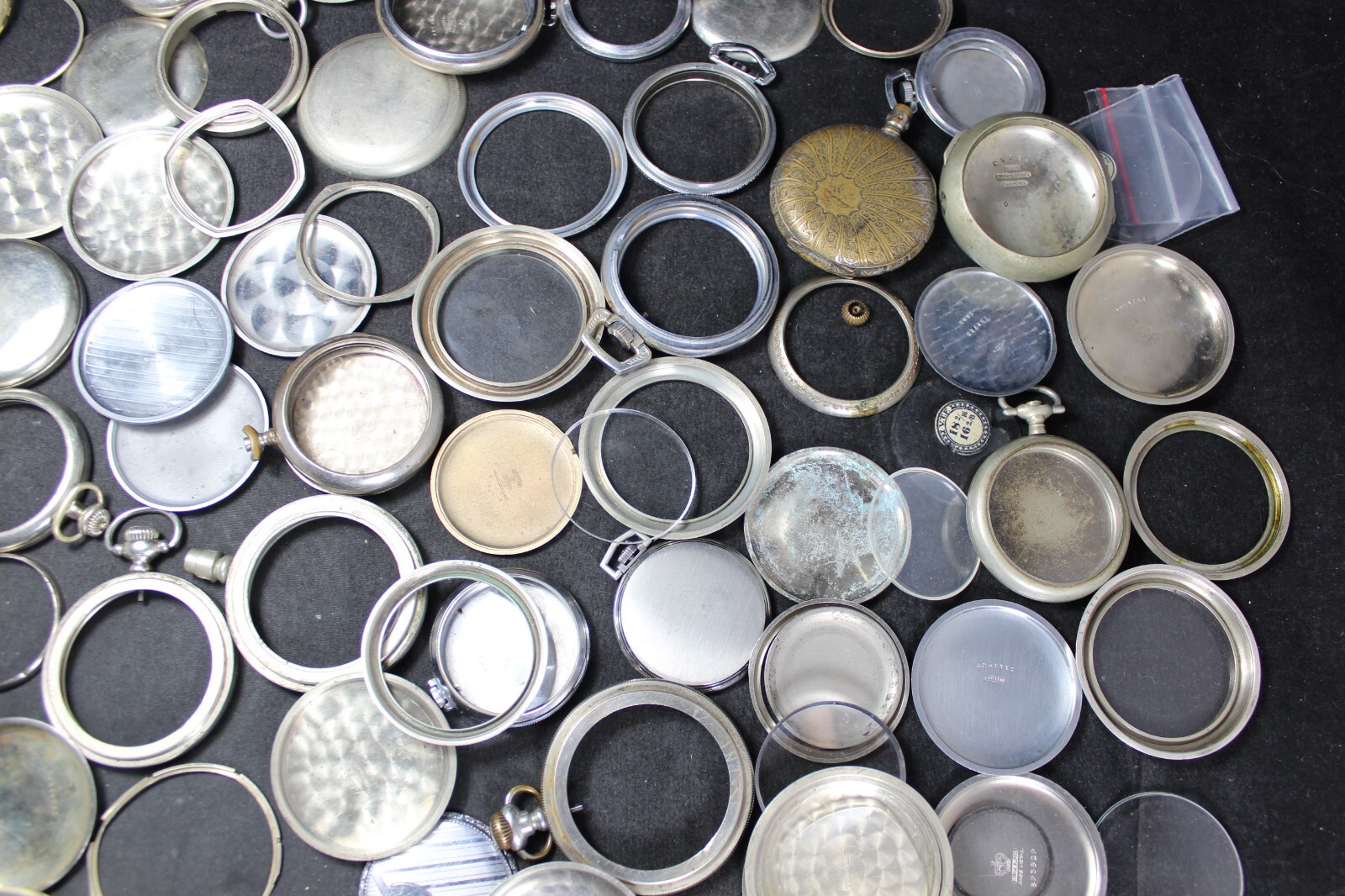 3+ Lbs Pocket Watch Case Parts Lot Bezels Frames Backs Vintage