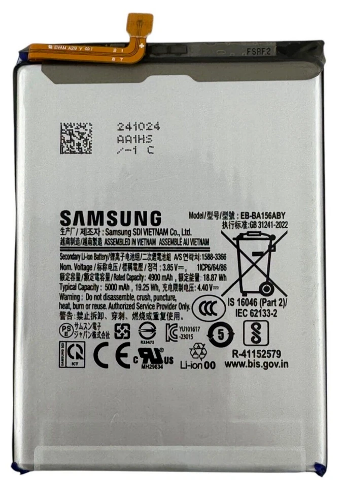 ✅ 三星 Galaxy A15 5G SM-A156 原装原始设备制造商电池 3.85V 4900mAh EB-BA156ABY ✅ — 第 2/4 张图片