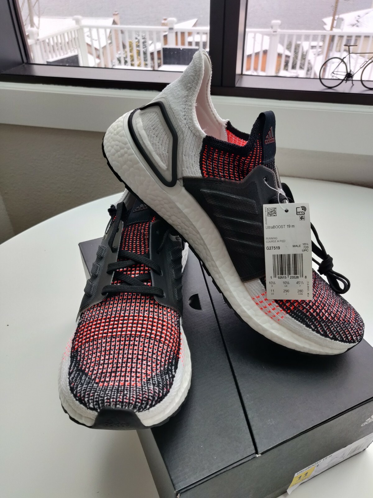 ultraboost 19 core black  cloud white  solar orange