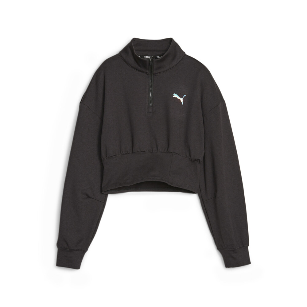 Женская толстовка на молнии Puma Fashion Cloudspun Half Черный 52393601