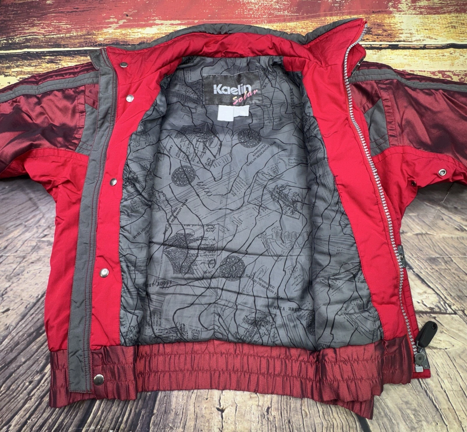 kaelin vintage bomber shiny solar rave 90s jacket