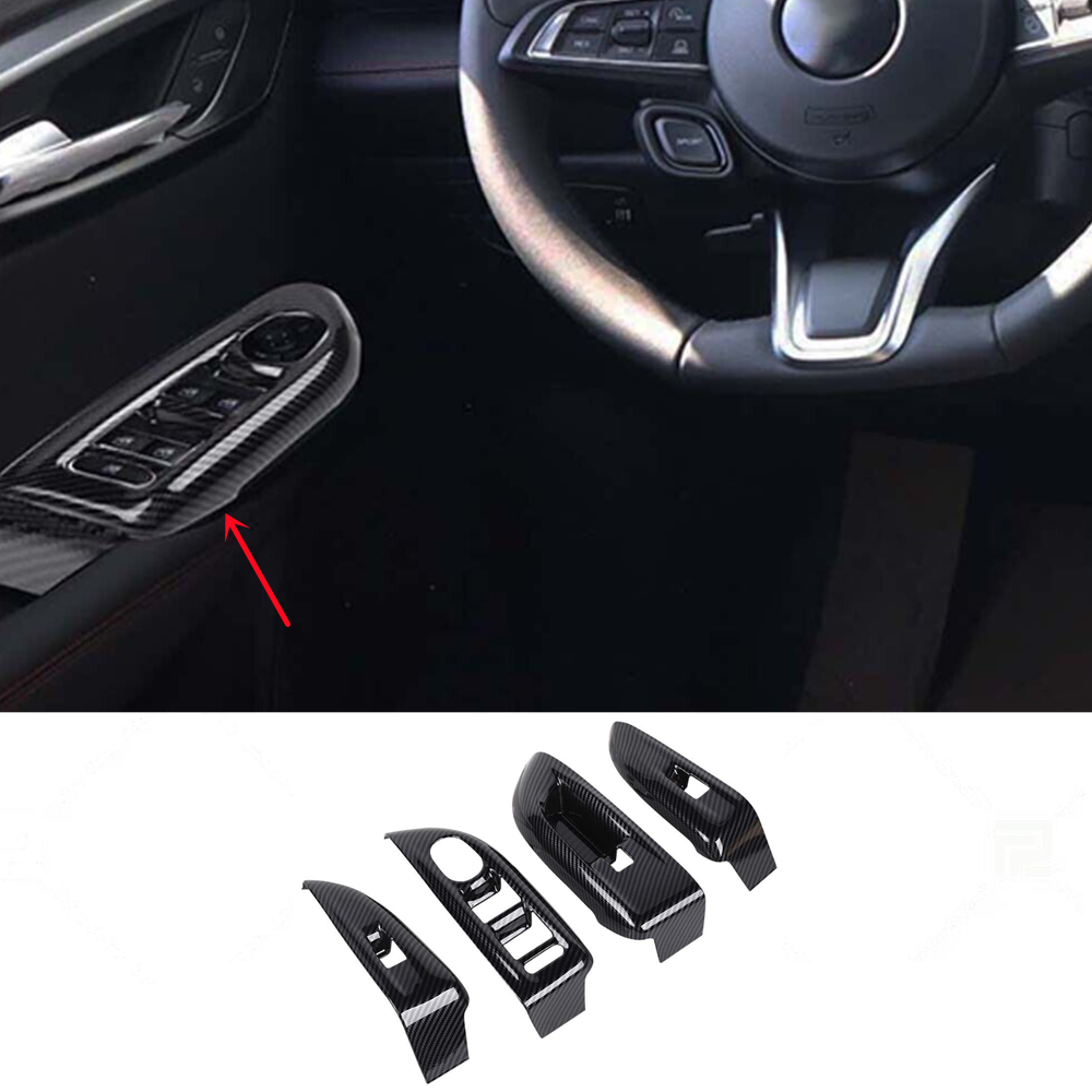 Panel elevador de ventana de puerta color fibra de carbono para Dodge Hornet 2023-24 25 moldura de cala