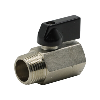 Mini 1/2'' Male 1/2 Inch Female NPT Brass Ball Shut Off Valve Water Air Fluid WOG