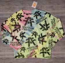 New Women's AMERICAN FIGHTER Sketch Tie Dye Crew Sweatshirt Size Small