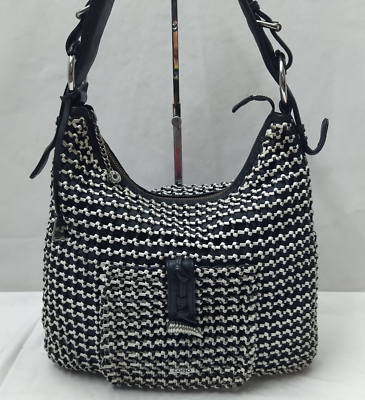 Cobo International black leather backpack COBO International Black Nylon Mesh Woven Front Pocket  main image 4
