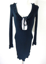 Urban Outfitters Women's XS Mini Dress Gemma Ribbed Ruffle Knit Cutout EUC