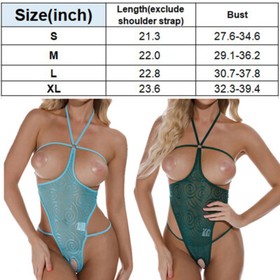 Women Cupless Cutout Halter Bodysuit Sexy Lingerie Babydoll Sleepwear Underwear