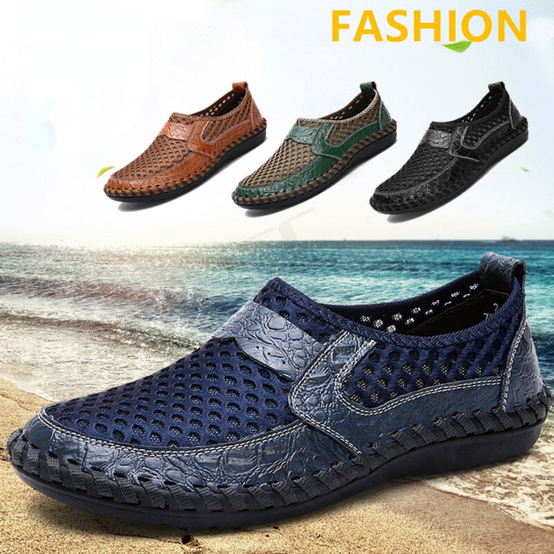Summer Men Casual Shoes Breathable Mesh 