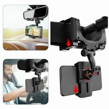 1x Universal 360 Rotation Car Rear View Mirror Mount Stand GPS Cell Phone Holder