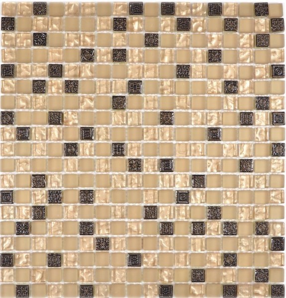 Glas Naturstein Beige Ornament Atztek KüChe Wand Boden Bad Wc WB92-1207 |1Matte-image