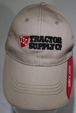 Tractor Supply Company Embroidered Strapback Beige And Red Cap TSC Agriculture