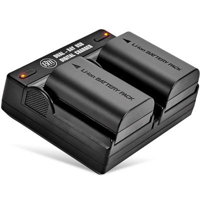 BM 2 LP-E6N Batteries & Dual Charger for Canon EOS6D Mark II, 7D, EOS 7D Mark II