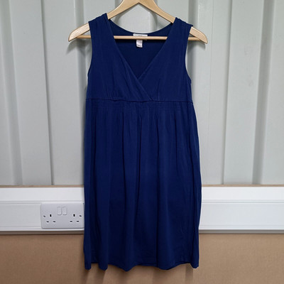 Ann Taylor Loft Damen Top Blau Größe XS UK 6 8 Babydoll Ärmellos V-Ausschnitt Freizeit