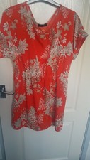 Ladies Orange Size 16 Beach/Summer Floral Dress