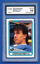 1990 OPC HOCKEY 312 STEPHANE FISET RC nordiques rookie GOALIE GMA 10 