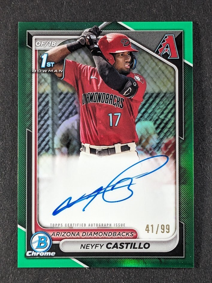2024 Bowman Chrome NEYFY CASTILLO 41/99 1st Rookie Auto Green Refractor #CPA-NC