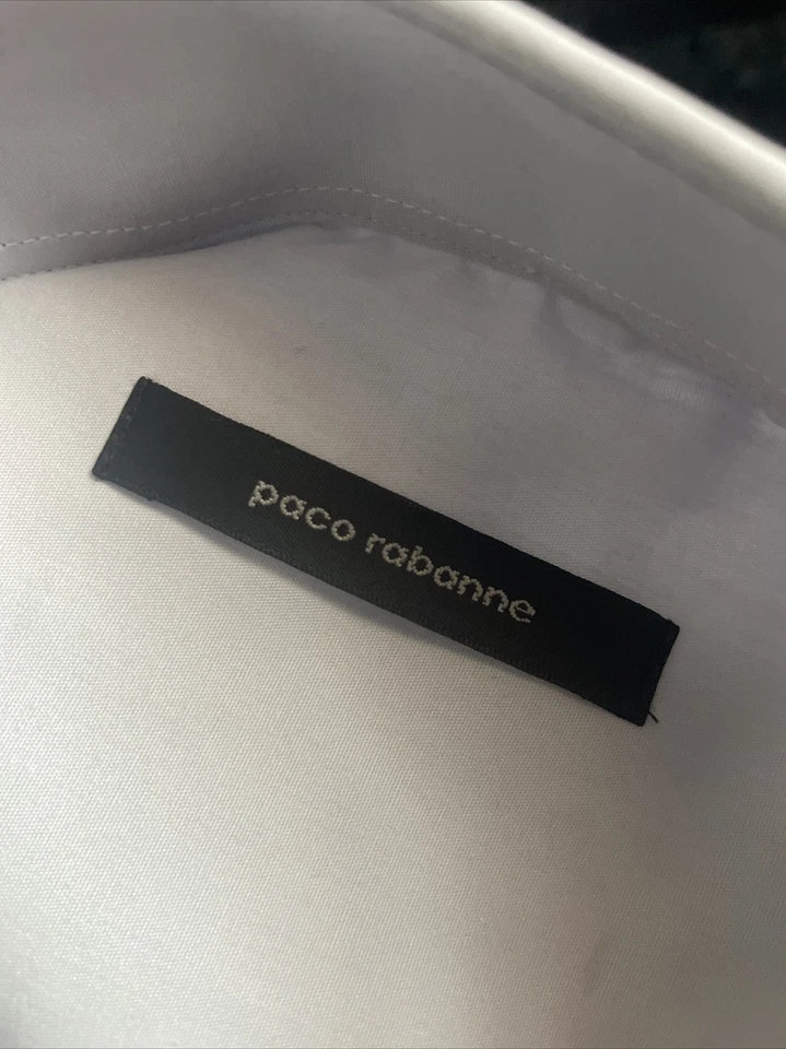 Paco Rabanne Dress Shirt Long Sleeve Men’s Button Embroidered 105 Large Gray NWT - Image 4 of 4