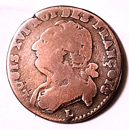 LOUIS XVI 12 denier beam 1792 L Bayonne copper .29MM X WEIGHT 10.95 GR