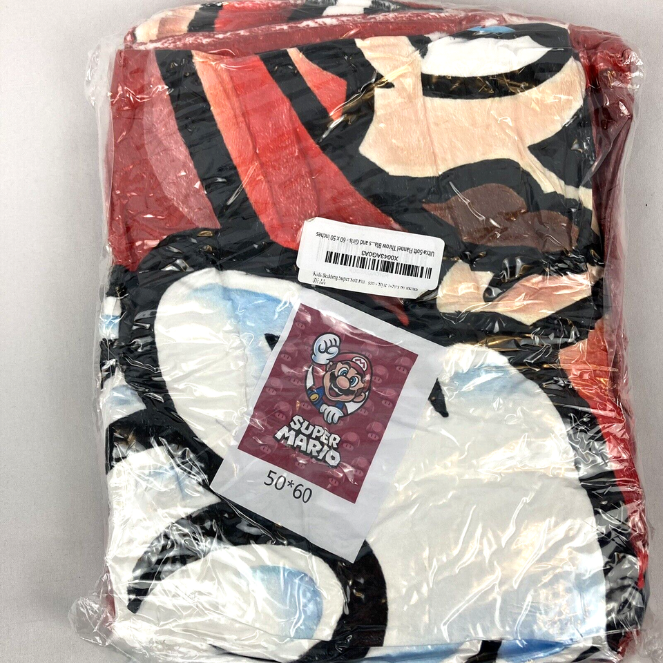 Super Mario Fleece Throw Blanket 50 x 60 inches Nintendo Mushroom eBay