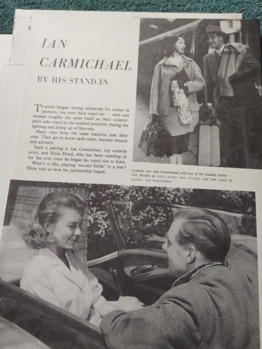 Sk65 Ephemera 1960 Filmartikel Elvin Hood Ian Carmichael Stand In